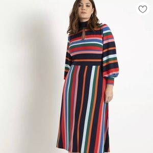 ELOQUII A-line dress with puffed sleeves, size 22